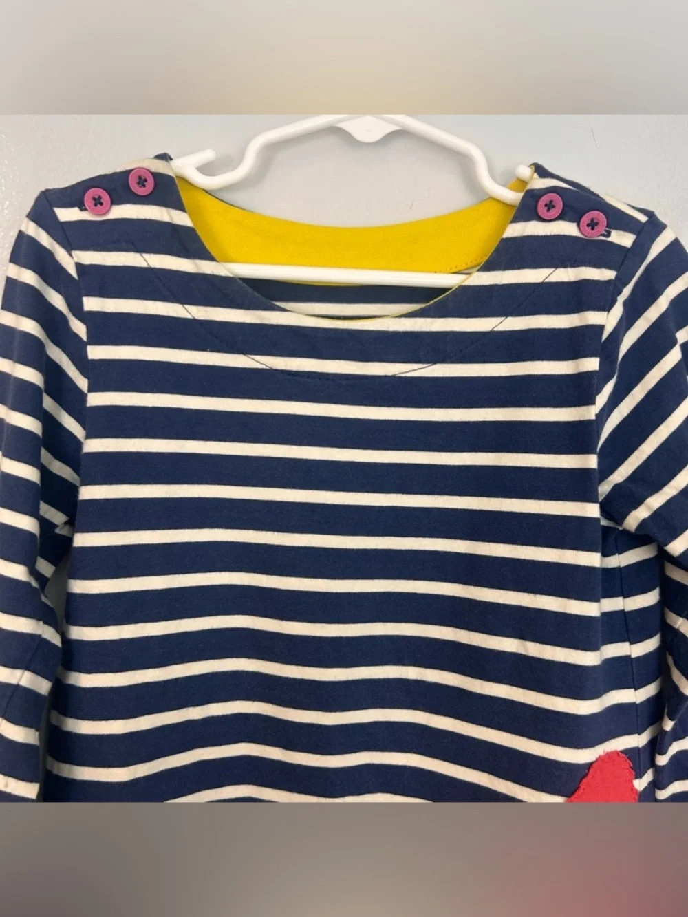 Mini Boden Blue Striped Owl Embroidered A-line Dress Youth Girls Size 5-6 Years